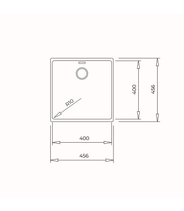 Teka Radea R10 40.40 M-TG Fregadero de Granito Tegranite+, 1 Cubeta 40 cm, Doble Instalación, Negro, Serie Maestro