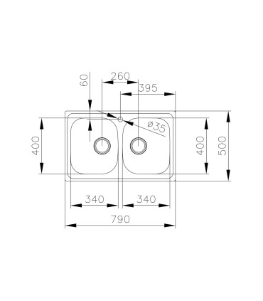 Teka Universe 80 T-XP 2C Fregadero 79 cm Sobre Encimera, 2 Cubetas de 34 cm, sin orificio, Acero inoxidable, Serie Total