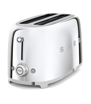 Smeg TSF02SSEU Tostadora 4x2, 50's Style, Acero brillante