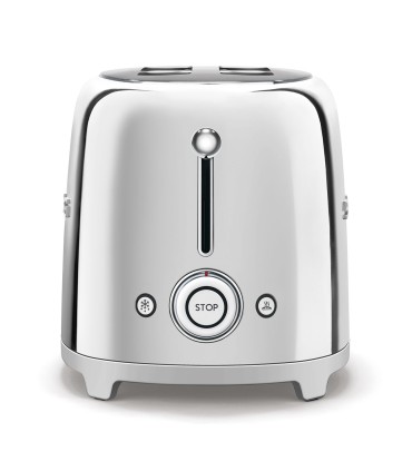 Smeg TSF02SSEU Tostadora 4x2, 50's Style, Acero brillante