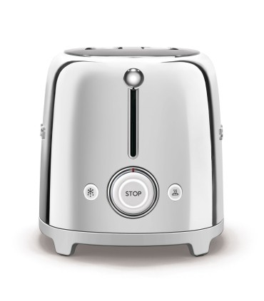 Smeg TSF02SSEU Tostadora 4x2, 50's Style, Acero brillante