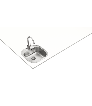 Teka Tekaway Stylo 1B Fregadero Sobre Encimera, 1 Cubeta 40 cm + grifo, Acero inoxidable, Serie Total