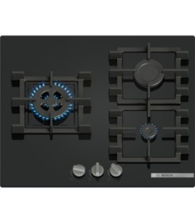Bosch PNC6B6K40 Serie 4, Placa de gas, 60 cm, Vidrio templado, Negro