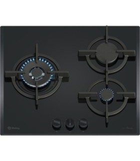 Balay 3ETG663RB Placa de gas butano, 60 cm, Cristal templado, Negro