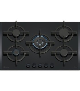 Balay 3ETG676RB Placa de gas, 75 cm, Cristal templado, Negro