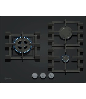 Balay 3ETG563QB Placa de gas, 60 cm, Cristal templado, Negro