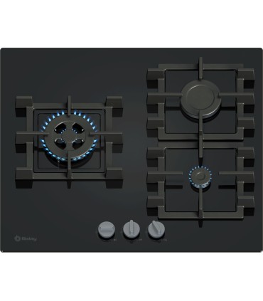 Balay 3ETG563QB Placa de gas, 60 cm, Cristal templado, Negro