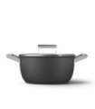 Smeg CSF2412BLM Olla antiadherente, 24 cm, Color negro
