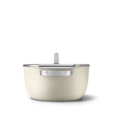Smeg CSF2412CRM Olla antiadherente, 24 cm, Color crema