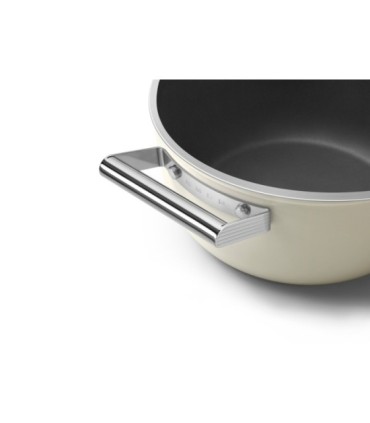Smeg CSF2412CRM Olla antiadherente, 24 cm, Color crema