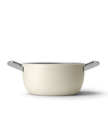 Smeg CSF2412CRM Olla antiadherente, 24 cm, Color crema