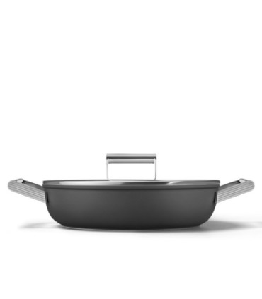 Smeg DPF2812BLM Cacerola antiadherente, 28 cm, Color negro