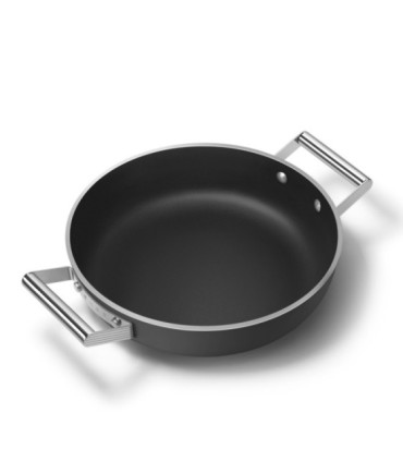 Smeg DPF2812BLM Cacerola antiadherente, 28 cm, Color negro