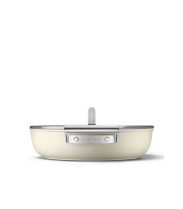 Smeg DPF2812CRM Cacerola antiadherente, 28 cm, Color crema
