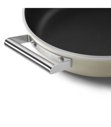 Smeg DPF2812CRM Cacerola antiadherente, 28 cm, Color crema