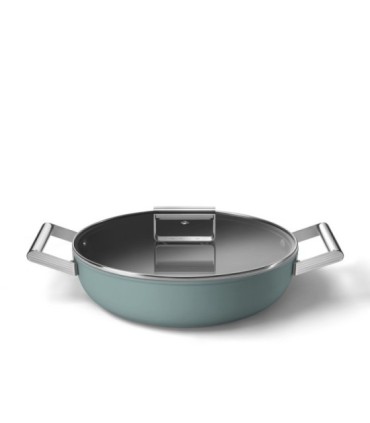 Smeg DPF2812EGM Cacerola antiadherente, 28 cm, Color verde