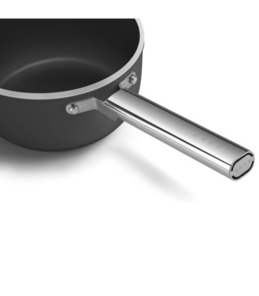 Smeg SPF2012BLM Cazo antiadherente, 20 cm, Color negro