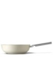 Smeg WOF3002CRM Wok antiadherente, 30 cm, Color crema