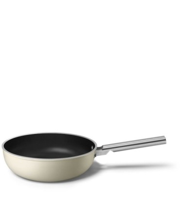 Smeg WOF3002CRM Wok antiadherente, 30 cm, Color crema