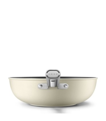 Smeg WOF3002CRM Wok antiadherente, 30 cm, Color crema
