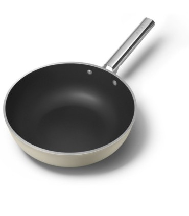 Smeg WOF3002CRM Wok antiadherente, 30 cm, Color crema