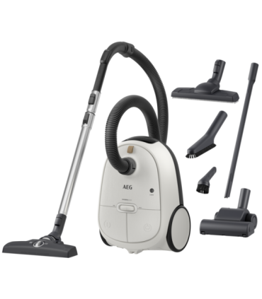 AEG AB61H6SW Aspiradora con bolsa Hygienic 6000 de 850 W y 73 dB(A), Blanco roto