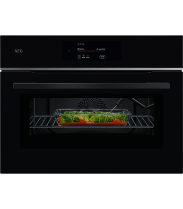 AEG TK8NK721B Horno compacto con microondas 8000 MealAssist con esmalte de fácil limpieza, Negro