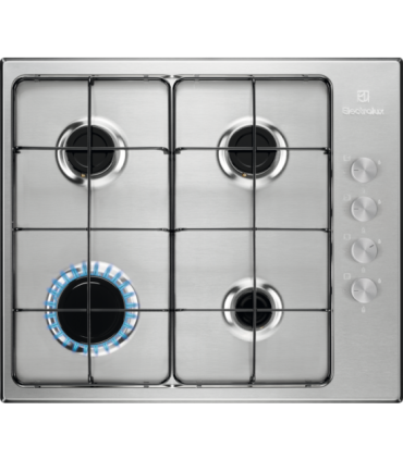 Electrolux KGS6404SX Placa de gas de 60 cm, Acero inoxidable antihuellas