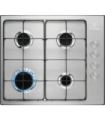 Electrolux KGS6404SX Placa de gas de 60 cm, Acero inoxidable antihuellas