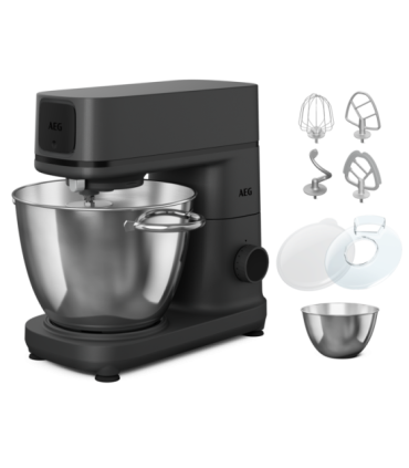 AEG KM7-1-4BPT Robot de Cocina de 1200 W y 10 velocidades, Negro