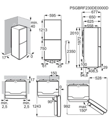 AEG ORC6N361EW Frigorífico combi de libre instalación de 201 x 60 cm, Blanco