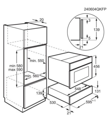 AEG OS7K10B Cajón de almacenamiento de platos integrable, Negro