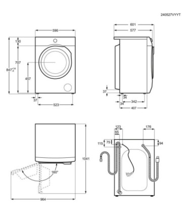 AEG LFR7394N4B Lavadora de libre instalación Serie 7000 ProSteam® de 9 kg y 1400 r.p.m., Blanco