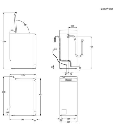 AEG LTA5N6230E Lavadora de carga superior de 6 kg y 1200 r.p.m., Blanco