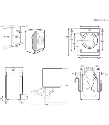 AEG LWN7E8636F Lavadora secadora integrable Serie 7000 ProSteam® de 8 kg y 1600 r.p.m.