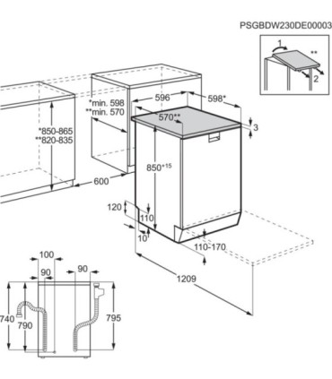 AEG FFB83816PM Lavavajillas de 60 cm para 14 servicios de Clase D, Acero inoxidable antihuellas