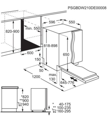 AEG FSB53617Z Lavavajillas integrable de 60 cm para 13 servicios de Clase D