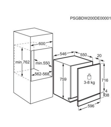 AEG FSE63307P Lavavajillas integrable de 55 cm para 12 servicios de Clase D