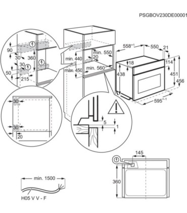 AEG TM7NK721B Microondas integrable Serie 7000 MealAssist con esmalte de fácil limpieza, Negro