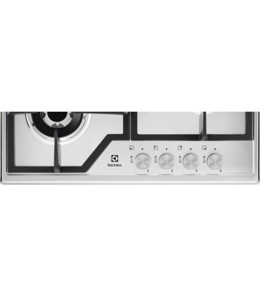 Electrolux KGS6436SX Placa de gas de 60 cm, Acero inoxidable antihuellas