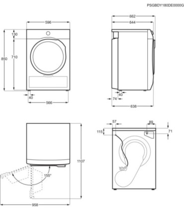 Electrolux EDI618A5BO Secadora con Bomba de Calor de 8 kg, Blanco