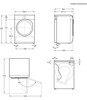 Electrolux EDI629G4BO Secadora con Bomba de Calor de 9 kg, Blanco