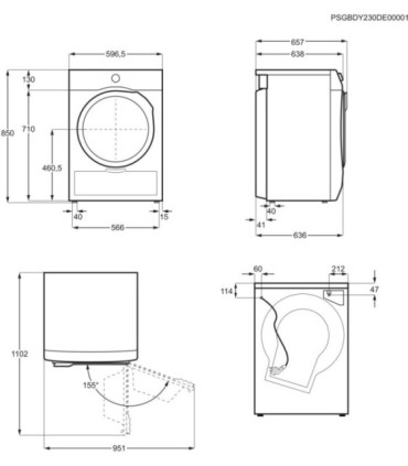 AEG TR818A2PB Secadora con Bomba de Calor Serie 8000 AbsoluteCare® de 8 kg, Blanco