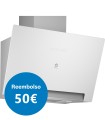 Balay 3BC587LB Campana decorativa de pared inclinada, 80 cm, Cristal blanco