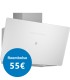 Balay 3BC599AB Campana decorativa de pared inclinada, 90 cm, Cristal blanco
