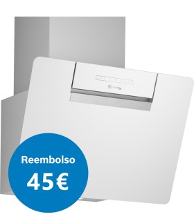 Balay 3BC567GBH Campana decorativa de pared inclinada, 60 cm, Cristal blanco
