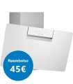 Balay 3BC587GBH Campana decorativa de pared inclinada, 80 cm, Cristal blanco