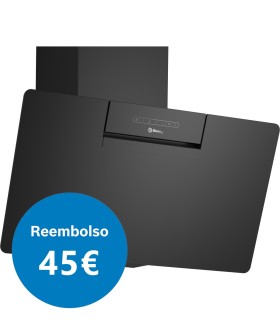 Balay 3BC587GNH Campana decorativa de pared inclinada, 80 cm, Cristal negro