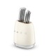 Smeg KBSF02CR Set de cuchillos, 50's Style, Crema