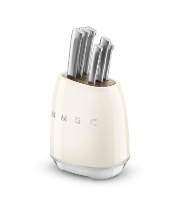 Smeg KBSF02CR Set de cuchillos, 50's Style, Crema